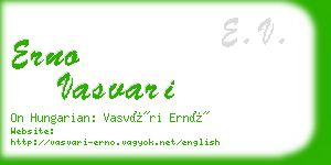 erno vasvari business card